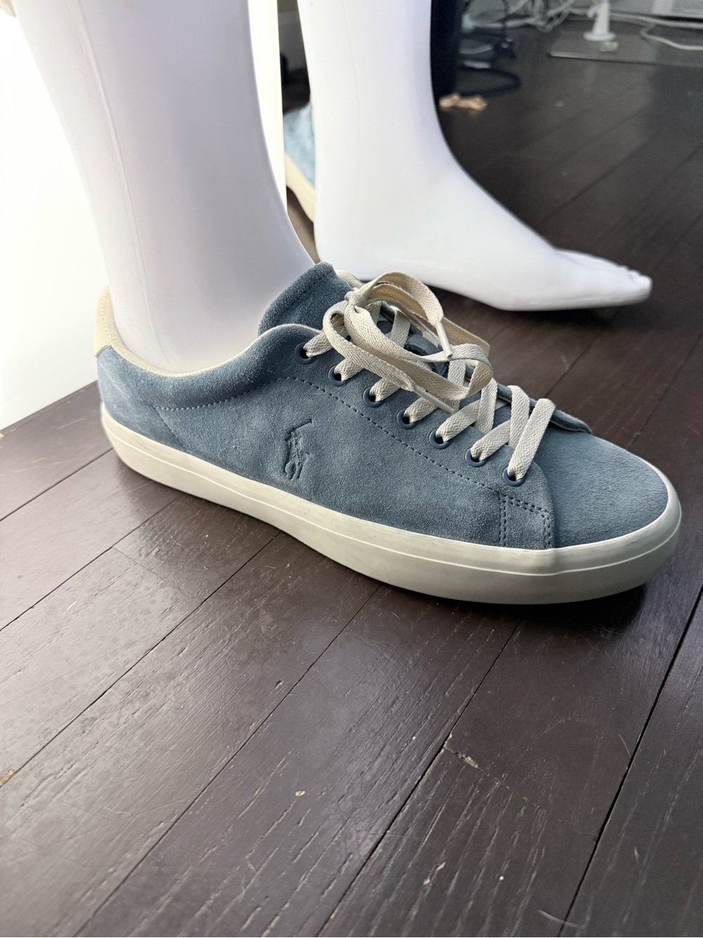 Polo by Ralph Lauren Sky Blue Suede Low-Top Sneaker - Men's